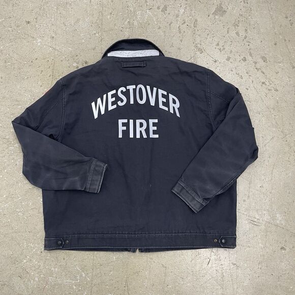 Blauer Jacket Mens XL Blue Fire Department Full Zip Canvas Patches Work Uniform